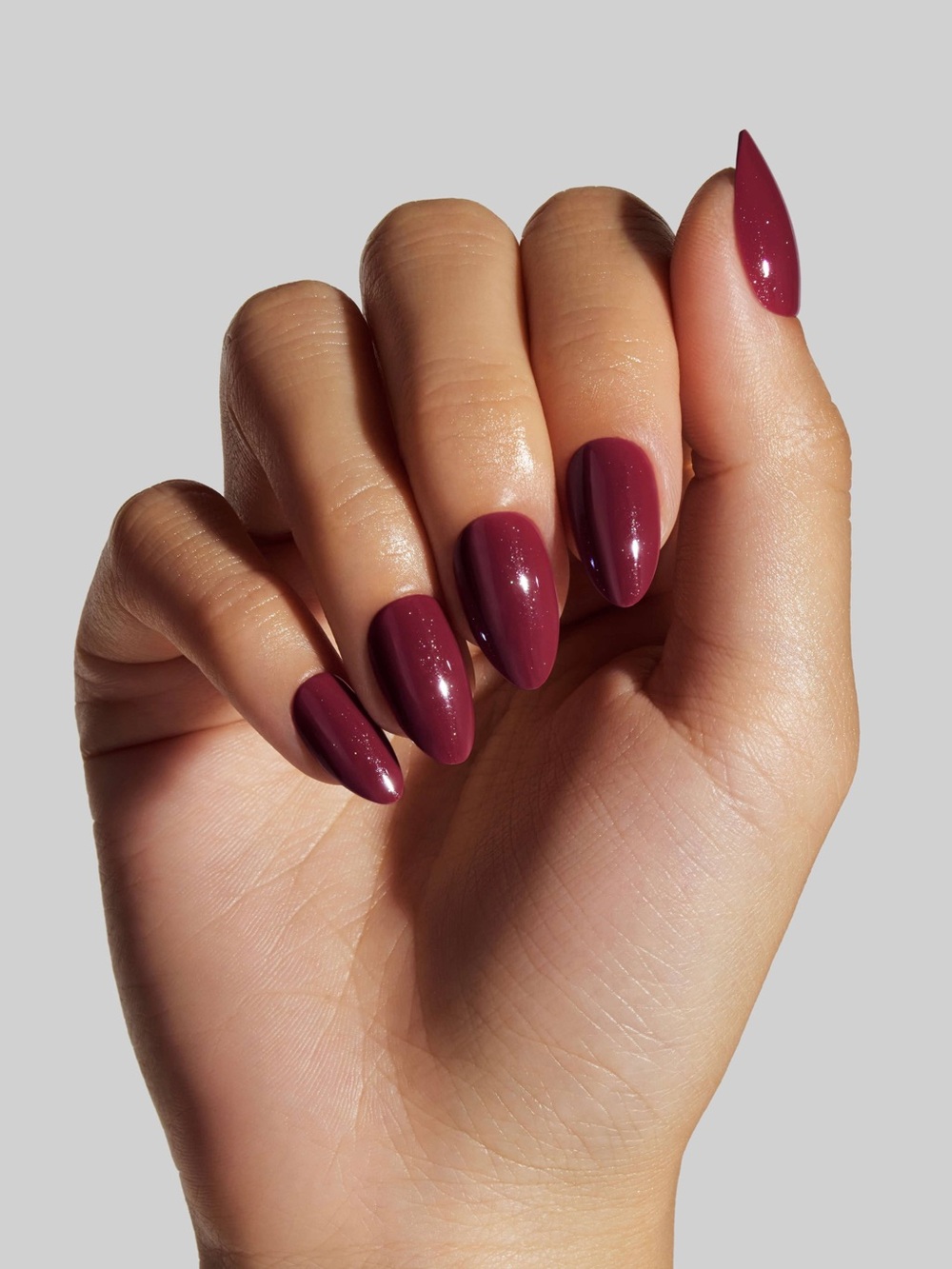 NIB Celebritips Raspberry Glaze Burgundy Almond Press On Nails 32pc